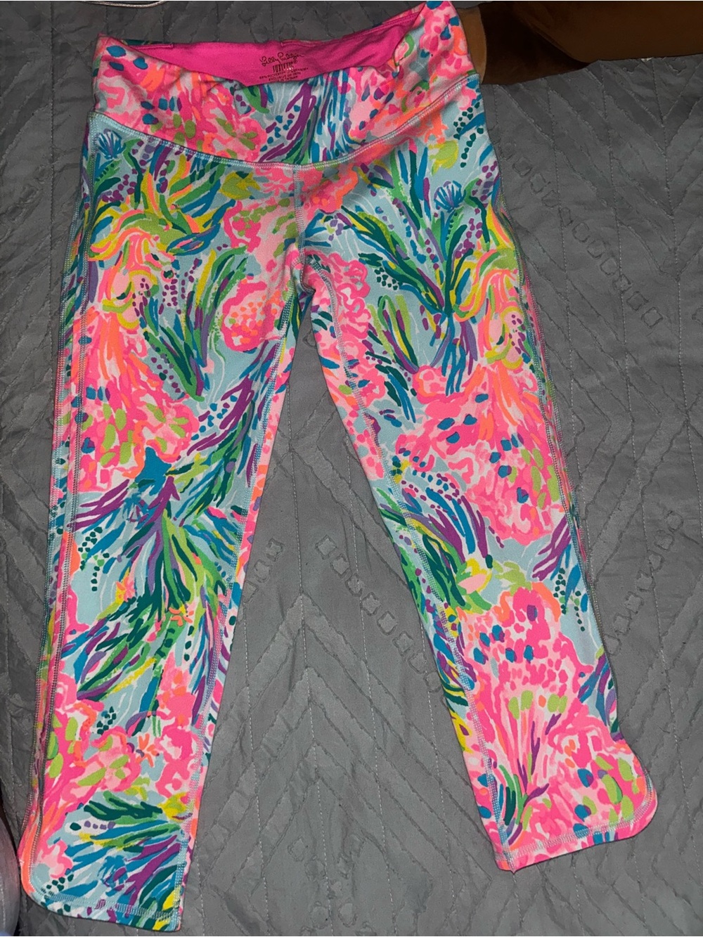 Lilly Pulitzer Multicolor Floral-Print Capri Leggings - Pink, Green, Blue